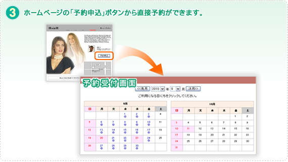 現在あるホームページに予約申込ボタンを設置