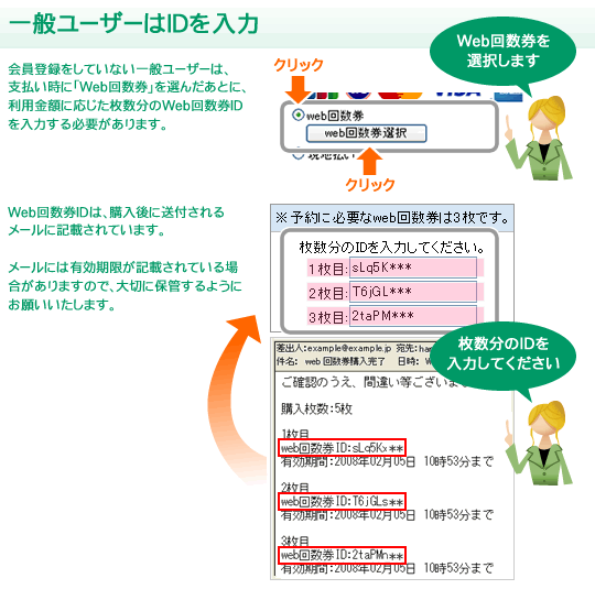 Web回数券の使い方:一般