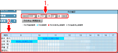 予約状況の確認