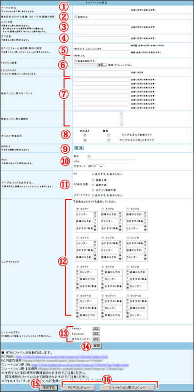 トップページの作成