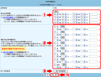 診察時間設定