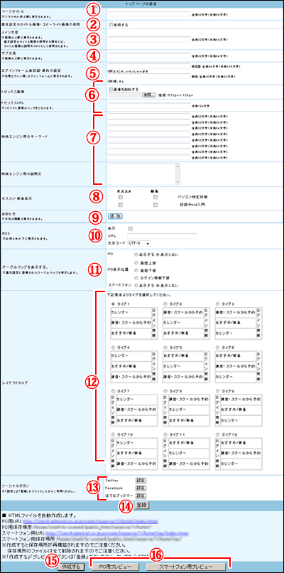 トップページの作成