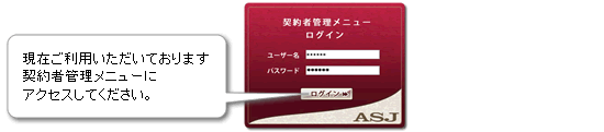 ASJサーバー(ASJサーバー)契約者管理メニューへアクセス